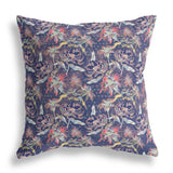 18” Midnight Blue Roses Indoor Outdoor Throw Pillow