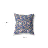 16” Blue Yellow Roses Indoor Outdoor Throw Pillow