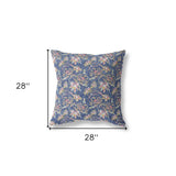 18” Blue Yellow Roses Indoor Outdoor Throw Pillow