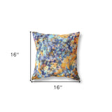 16" Orange Indigo Springtime Indoor Outdoor Throw Pillow