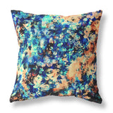 16" Orange Blue Springtime Indoor Outdoor Throw Pillow