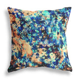 20" Orange Blue Springtime Indoor Outdoor Throw Pillow