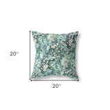 26" Green Black Springtime Indoor Outdoor Throw Pillow