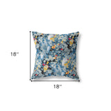 26" Blue Yellow Springtime Indoor Outdoor Throw Pillow