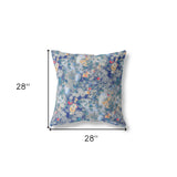 18" Blue Gray Springtime Indoor Outdoor Throw Pillow