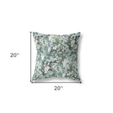 18" Green Gray Springtime Indoor Outdoor Throw Pillow