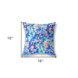 16" Bright Blue Springtime Indoor Outdoor Throw Pillow