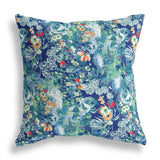 26" Blue Turquoise Springtime Indoor Outdoor Throw Pillow