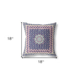 18” Pink Indigo Holy Floral Indoor Outdoor Throw Pillow