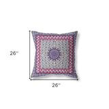 18” Magenta Indigo Holy Floral Indoor Outdoor Throw Pillow