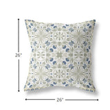 20” White Green Paisley Indoor Outdoor Throw Pillow