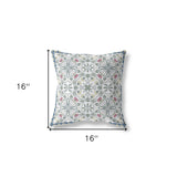 16” Pink Sage Paisley Indoor Outdoor Throw Pillow