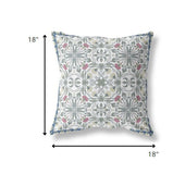 20” Pink Sage Paisley Indoor Outdoor Throw Pillow