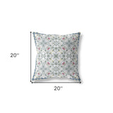 20” Pink Sage Paisley Indoor Outdoor Throw Pillow