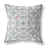 20” Pink Sage Paisley Indoor Outdoor Throw Pillow