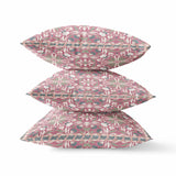 20” Magenta White Paisley Indoor Outdoor Throw Pillow