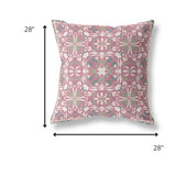 20” Magenta White Paisley Indoor Outdoor Throw Pillow