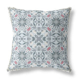 16” Powder Blue Paisley Indoor Outdoor Throw Pillow