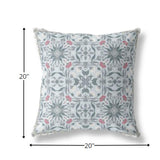 18” Powder Blue Paisley Indoor Outdoor Throw Pillow