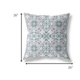 18” Powder Blue Paisley Indoor Outdoor Throw Pillow