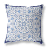 16” Blue Gray Geostar Indoor Outdoor Throw Pillow