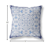 16” Blue Gray Geostar Indoor Outdoor Throw Pillow