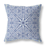 16” Navy White Geostar Indoor Outdoor Throw Pillow