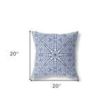 18” Navy White Geostar Indoor Outdoor Throw Pillow