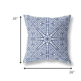 18” Navy White Geostar Indoor Outdoor Throw Pillow