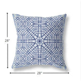 18” Navy White Geostar Indoor Outdoor Throw Pillow