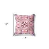 16” Red White Geostar Indoor Outdoor Throw Pillow