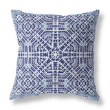 16” Indigo Blue Geostar Indoor Outdoor Throw Pillow