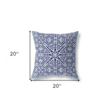 20” Indigo Blue Geostar Indoor Outdoor Throw Pillow