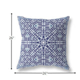 20” Indigo Blue Geostar Indoor Outdoor Throw Pillow