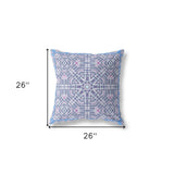 26” Lilac Blue Geostar Indoor Outdoor Throw Pillow