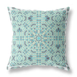 16” Aqua Geostar Indoor Outdoor Throw Pillow