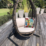 14" X 20" Red And White Blown Seam Lumbar Indoor Outdoor Pillow