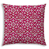 20" X 20" Magenta Blown Seam Stencil Indoor Outdoor Throw Pillow