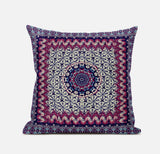 20" X 20" Dark Blue And Grey Blown Seam Floral Indoor Outdoor Throw Pillow