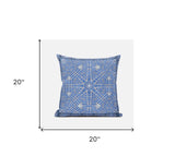 18" X 18" Light White Blown Seam Geometric Indoor Outdoor Throw Pillow