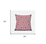 18" X 18" Red And Blue Blown Seam Geometric Indoor Outdoor Throw Pillow