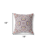 18" X 18" Muted Yellow Zippered Geometric Indoor Outdoor Throw Pillow