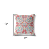 18" X 18" Purple And Red Zippered Geometric Indoor Outdoor Throw Pillow