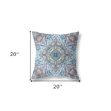 18" X 18" Blue And Pink Zippered Geometric Indoor Outdoor Throw Pillow Cover & Insert