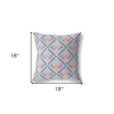 18"x18" Gray Red Blue Zippered Broadcloth Geometric Throw Pillow