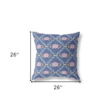 18"x18" Purple Blue Pink Zippered Broadcloth Geometric Throw Pillow