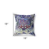 18"x18" Electric Blue Zippered Broadcloth Geometric Throw Pillow