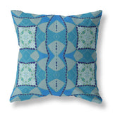 18"x18" Aqua Sky Blue Zippered Broadcloth Geometric Throw Pillow