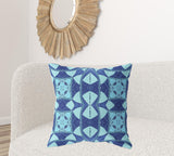 18"x18" Blue Sky Blue Zippered Broadcloth Geometric Throw Pillow