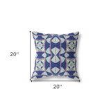 18"x18" Indigo Pink Zippered Broadcloth Geometric Throw Pillow